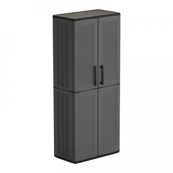 ARMOIRE HAUTE EN POLYPROPYLÈNE, LIGNE EASY, GRIS FONCÉ, 68 x