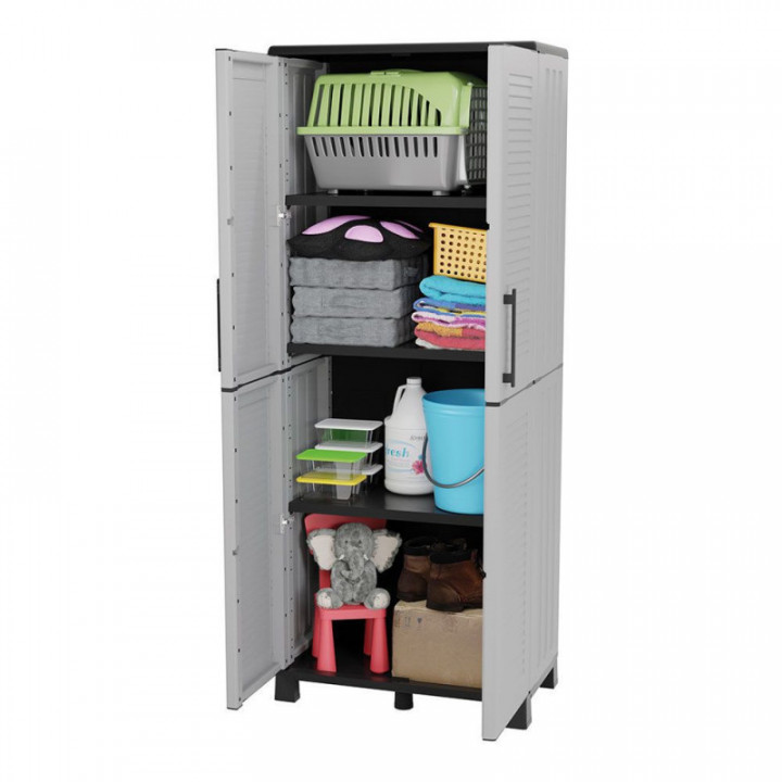 ARMOIRE HAUTE EN POLYPROPYLÈNE, LIGNE FAMILY, GRIS CLAIR, 68