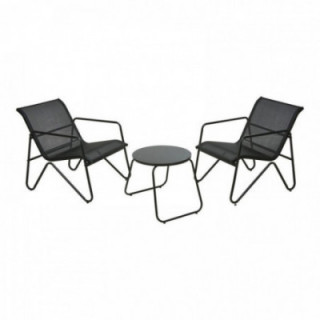 ENSEMBLE DE JARDIN 3 PIÈCES EN MÉTAL ANTHRACITE