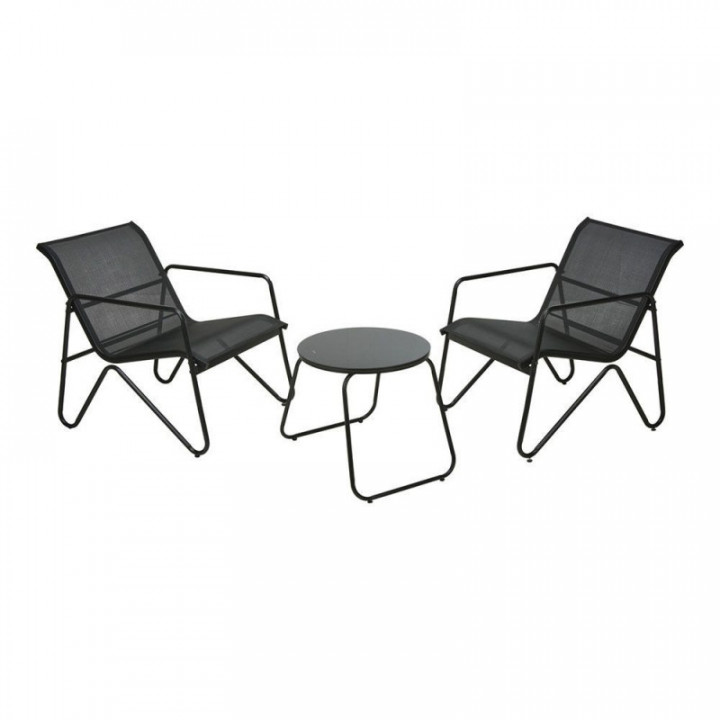 ENSEMBLE DE JARDIN 3 PIÈCES EN MÉTAL ANTHRACITE