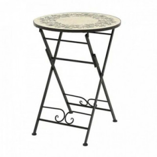 TABLE MÉTALLIQUE/MOSAÏQUE PLIABLE ATENAS COULEUR NOIRE POUR
