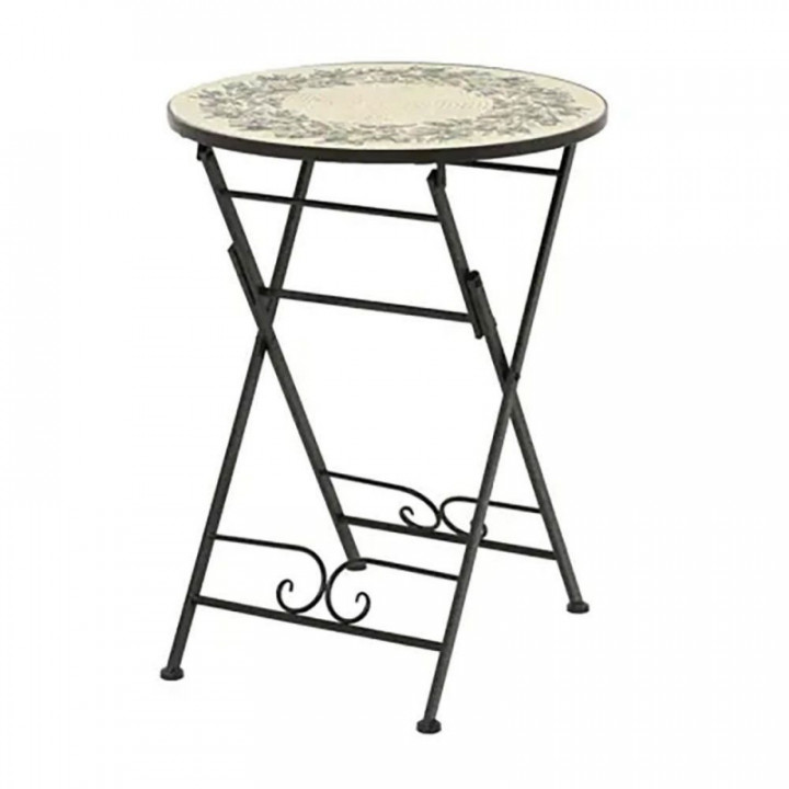 TABLE MÉTALLIQUE/MOSAÏQUE PLIABLE ATENAS COULEUR NOIRE POUR