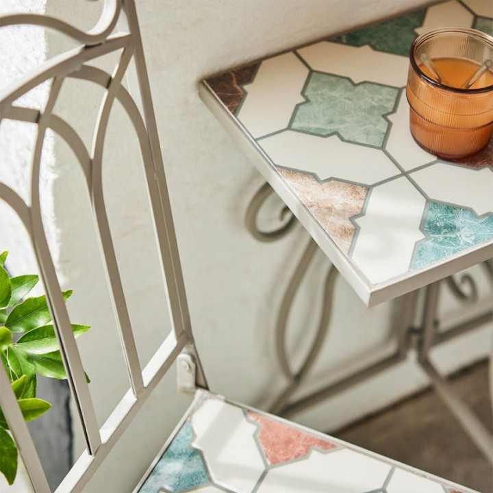CHAISE DE BISTROT PLIANTE MARRAKECH EN MÉTAL/MOSAÏQUE POUR L
