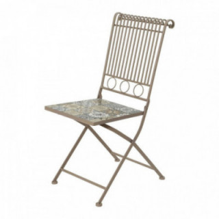 CHAISE DE BISTROT PLIANTE EN MÉTAL/MOSAÏQUE, MARRON, POUR US