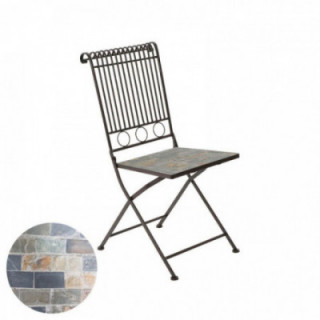 CHAISE PLIANTE STUTTGART EN MÉTAL/MOSAÏQUE, MARRON, POUR USA