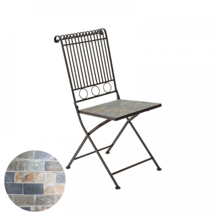 CHAISE PLIANTE STUTTGART EN MÉTAL/MOSAÏQUE, MARRON, POUR USA
