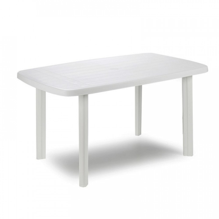 TABLE OVALE EN FORME DE PHARE, BLANCHE, POUR USAGE EXTÉRIEUR