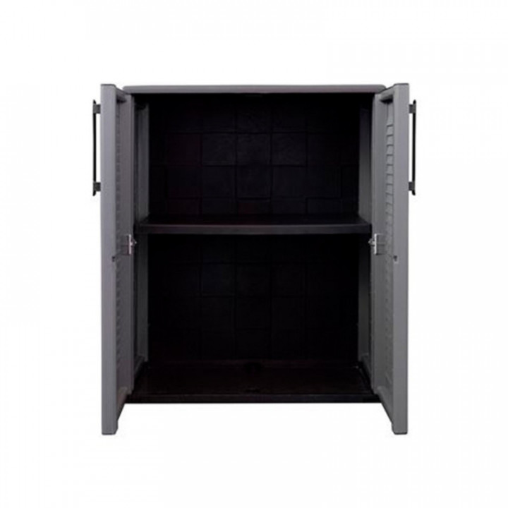 ARMOIRE BASSE EN POLYPROPYLÈNE. GRIS FONCÉ, 68 x 37 x 84 cm