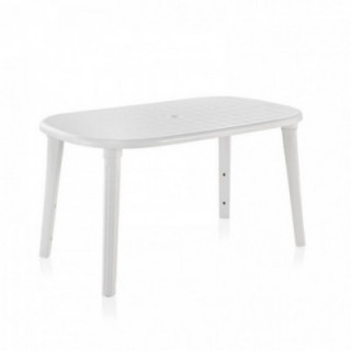 TABLE OVALE CANCUN, BLANCHE, POUR USAGE EXTÉRIEUR, 140 x 80