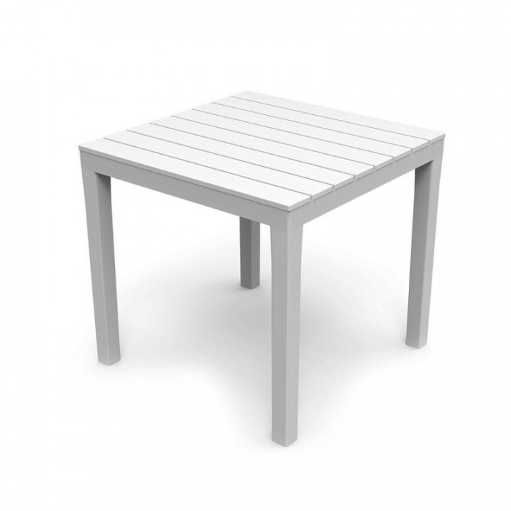 TABLE CARRÉE BALI, BLANCHE, POUR USAGE EXTÉRIEUR, 78 x 78 x