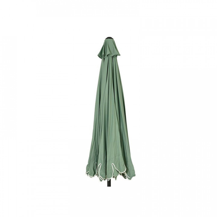 PARASOL DE JARDIN, VERT AVEC BORDURE BLANCHE, Ø270 x 235 cm
