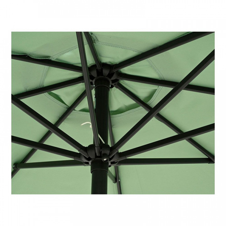 PARASOL DE JARDIN, VERT AVEC BORDURE BLANCHE, Ø270 x 235 cm