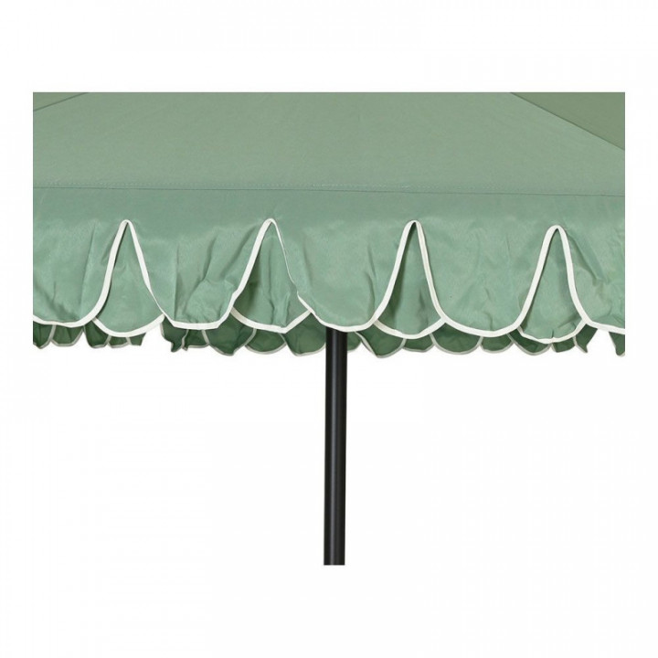 PARASOL DE JARDIN, VERT AVEC BORDURE BLANCHE, Ø270 x 235 cm