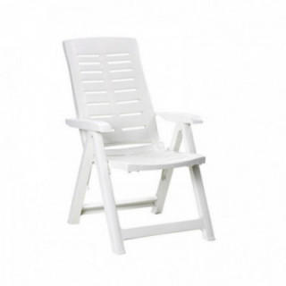 CHAISE PLIANTE MULTIPOSITIONS, BLANCHE, 60 x 61 x 109 cm