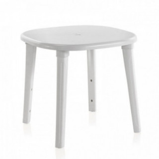 TABLE OVALE CANCUN, BLANCHE, POUR USAGE EXTÉRIEUR, 80 x 80 x