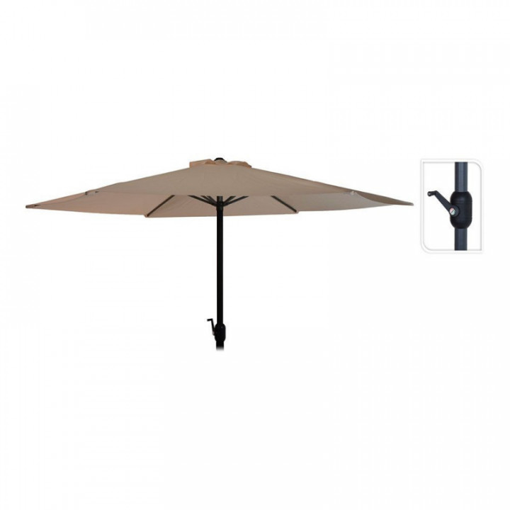 PARASOL DE JARDIN, COULEUR TAUPE, Ø300 x 248 cm