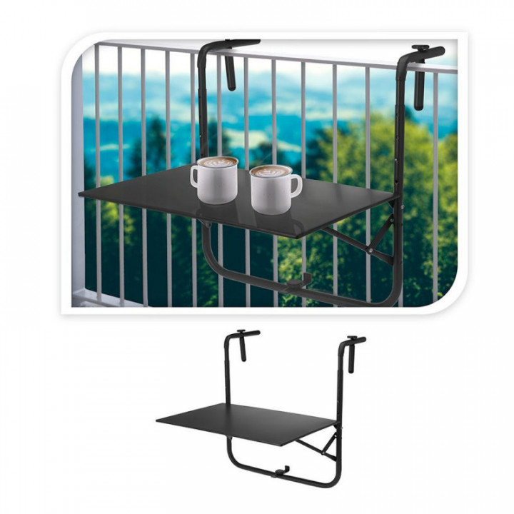 TABLE DE BALCON PLIANTE NOIRE 60 x 43 cm