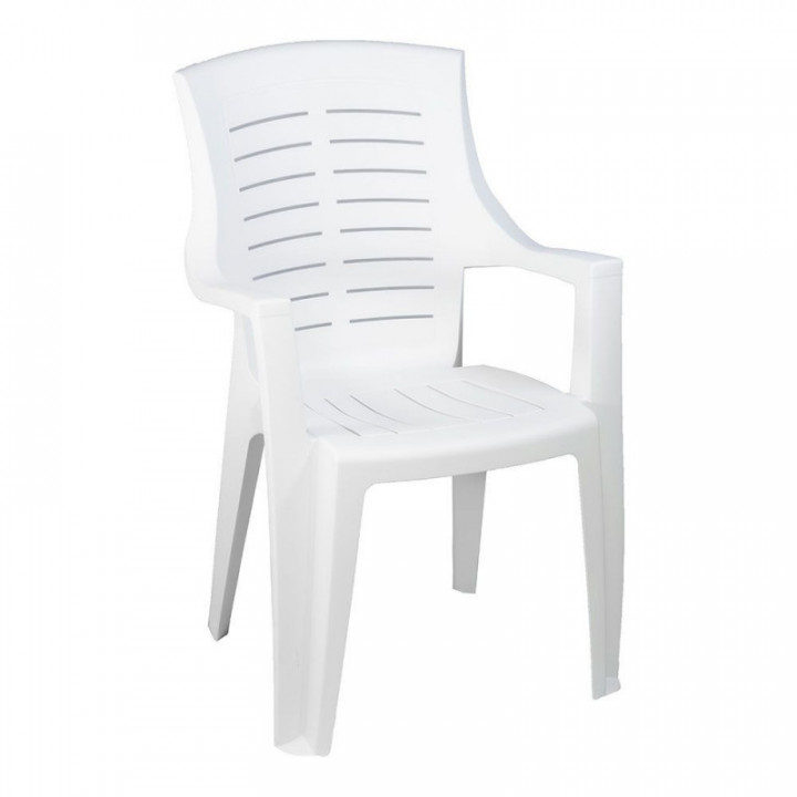 CHAISE EMPILABLE TALIA, BLANCHE, DOSSIER HAUT, 55 x 60 x 91