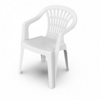 CHAISE EMPILABLE LYRA, BLANCHE, DOSSIER BAS, 56 x 54 x 80 cm