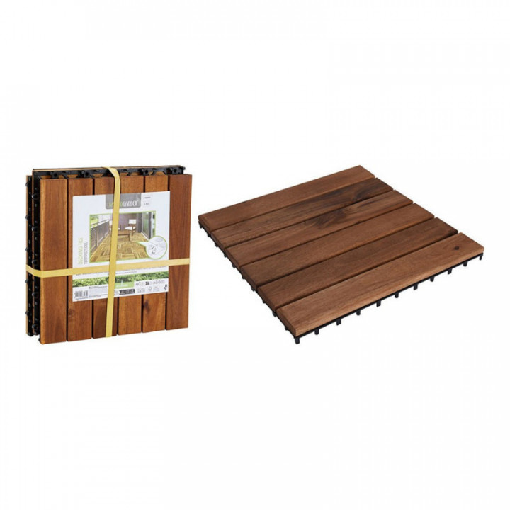 DALLES EN BOIS D'ACACIA POUR TERRASSE, 30 x 30 cm, 4 PIÈCES