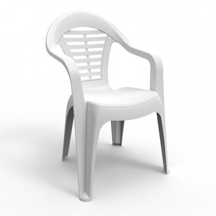 CHAISE EMPILABLE MINORQUE, BLANCHE, 54 x 58 x 86 cm