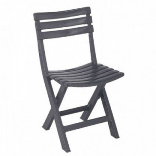 CHAISE PLIANTE BIRKI, COULEUR ANTHRACITE, 44 x 41 x 78 cm