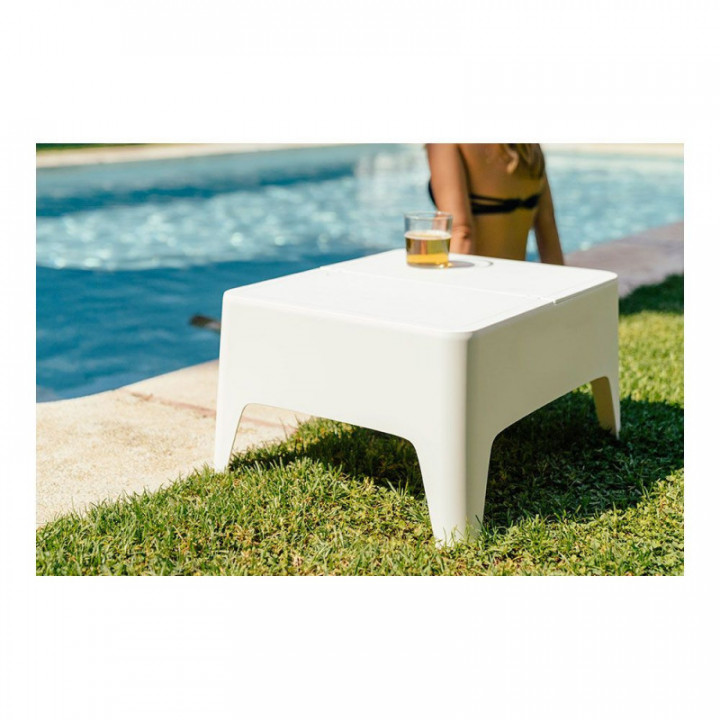 TABLE D'APPOINT ALASKA, BLANCHE, POUR USAGE EXTÉRIEUR, 58 x