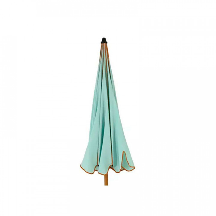 PARASOL DE JARDIN, VERT EAU AVEC BORDURE CORAIL,  Ø195 x 215