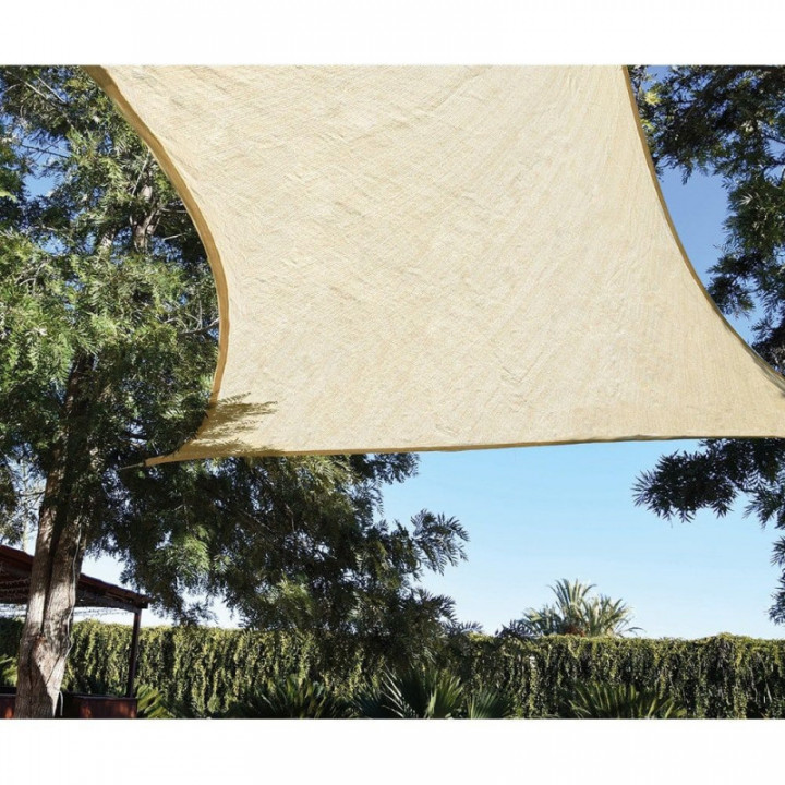 STORE VOILE CARRÉ EN BEIGE 3,6 x 3,6 m