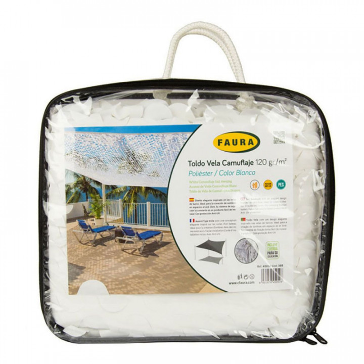 AUVENT CAMOUFLAGE RÉVERSIBLE BLANC 3 x 4 m
