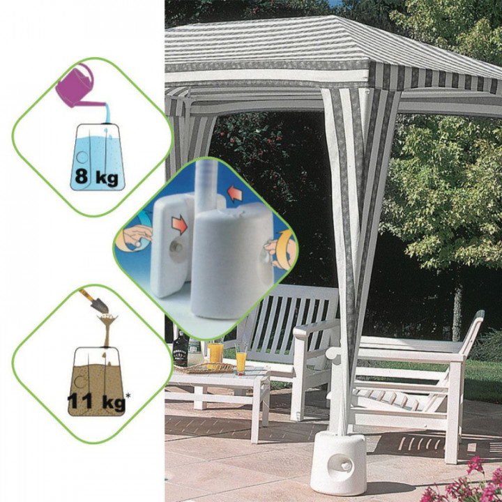 BASE POUR PERGOLAS CHARGEABLE À 8 L Ø24 x 25,5 cm
