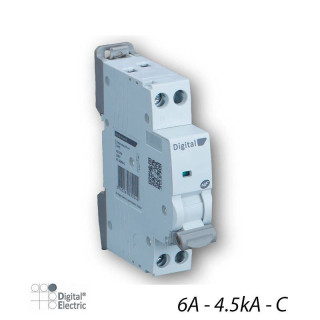 Disjoncteur C6A 1P+N 4,5kA à Vis - Digital Electric