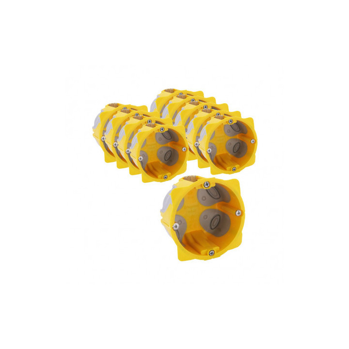 Lot de 10 boîtes à encastrer 1 poste Batibox multimatériaux