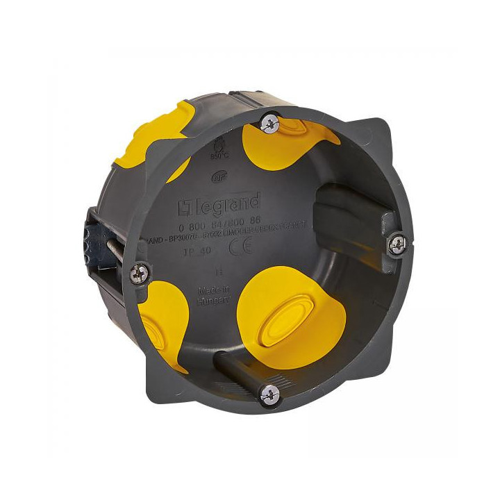 Boîte 1 poste pour prise 20a et 32a - gamme écobatibox diamètre 85mm profondeur 40mm