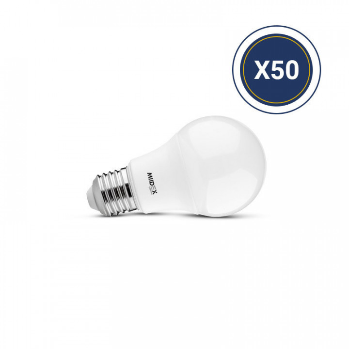 LED 10W E27 3000K 180degrés PK50