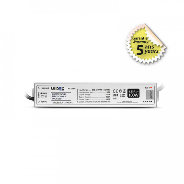 ALIM 12V DC LUMINEUX 100W IP67