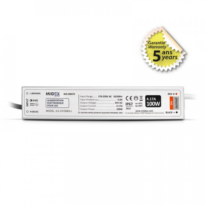 ALIM 24V DC LUMINEUX 100W IP67