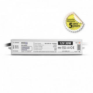 ALIM 12V DC LUMINEUX 30W IP67