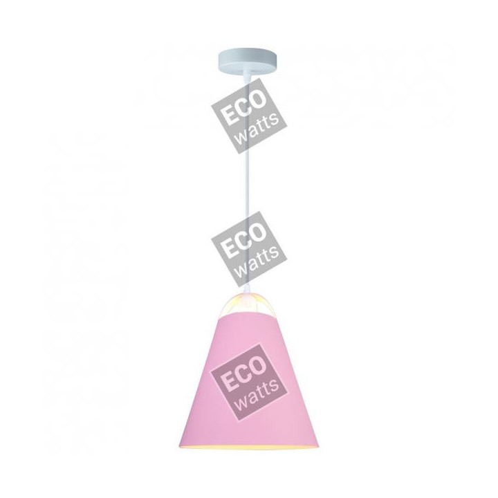 Suspension E27 Rose/Blanc