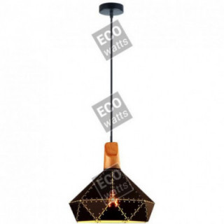 Suspension noire et bois