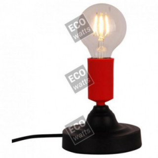 Lampe de table noire et rouge