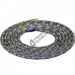 Câble rond chiné marron 2m 2x