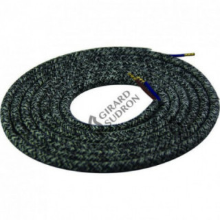 Câble rond chin gris noir 2m