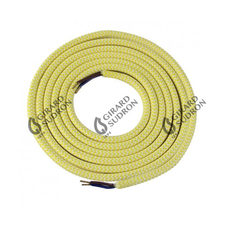Câble rond jaune blanc 2m 2x0