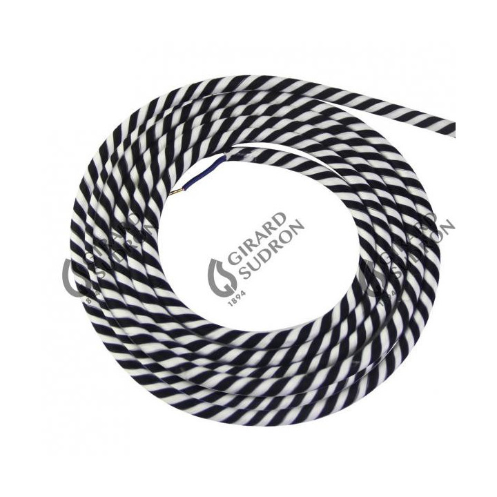 Câble spiralé noir blanc 2m