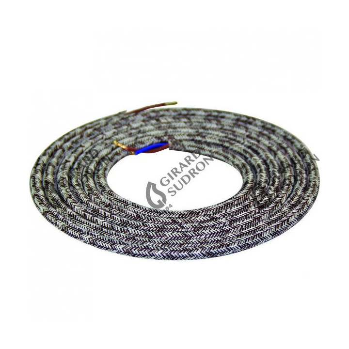 Câble rond chiné marron 2m 2x