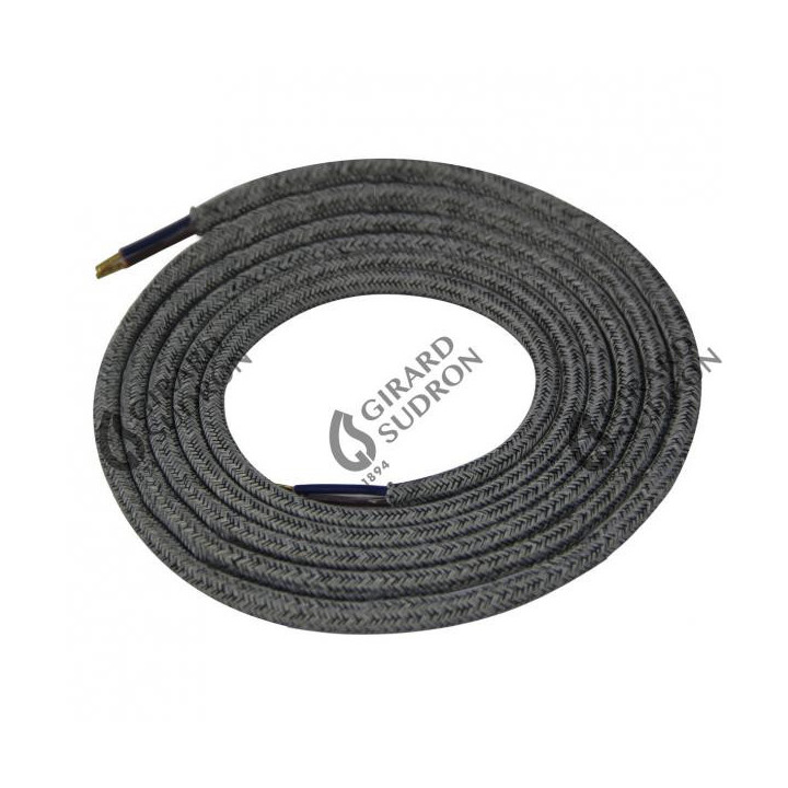 Câble rond gris argenté 2m 2x0