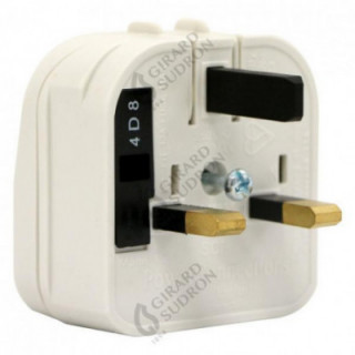 Adaptateur prise UK blanc Adaptateur prise UK blanc