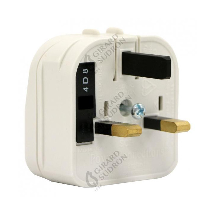 Adaptateur prise UK blanc