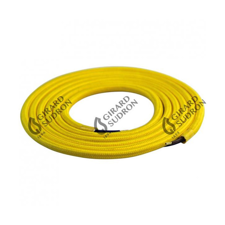 Câble textile rond jaune 2m